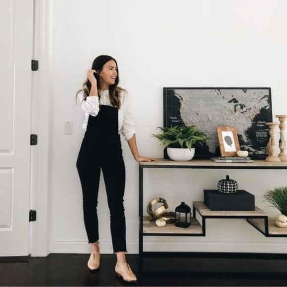 Madewell Skinny Overalls in Lunar Black Wash Raw Hem Small - Picture 4 of 14